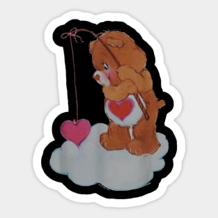 Care Bears Valentine's Day Tenderheart Bear Vintage Fishing Sticker